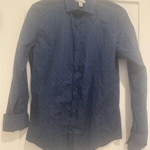 Bar III Navy Polka Dot Button Down Shirt